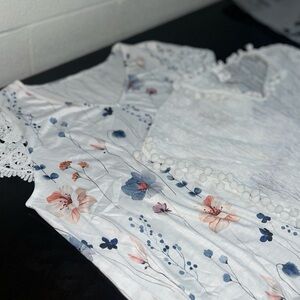 Shein Floral & Pom-Pom Blouse and Cover-Up Bundle